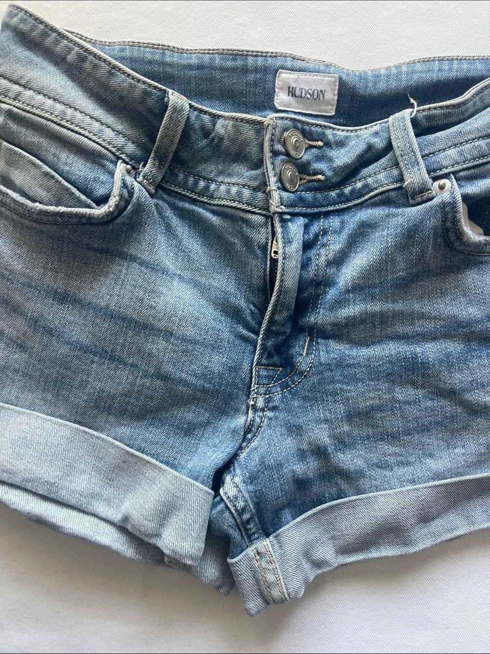 Hudson Size 29” Jean Shorts Light Blue Cuffed Denim Shorts - Picture 6 of 11